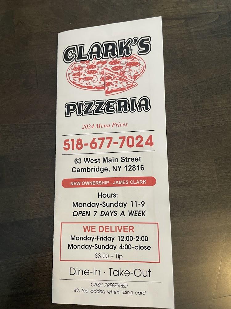 Clark's Pizzeria Menu image 4